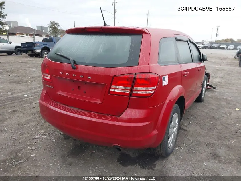 2014 Dodge Journey Se VIN: 3C4PDCAB9ET165687 Lot: 12139760