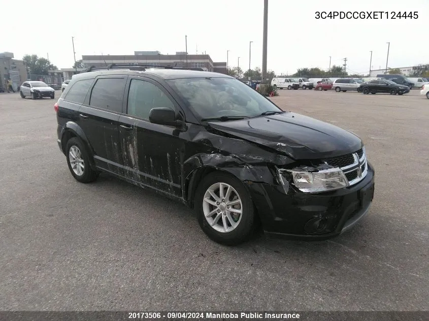 2014 Dodge Journey Sxt VIN: 3C4PDCCGXET124445 Lot: 20173506