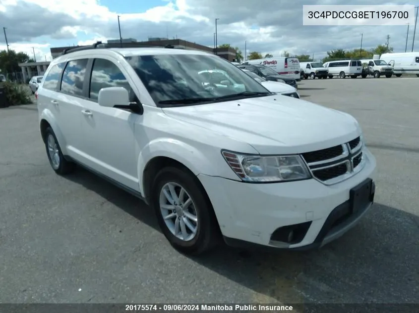 2014 Dodge Journey Sxt VIN: 3C4PDCCG8ET196700 Lot: 20175574