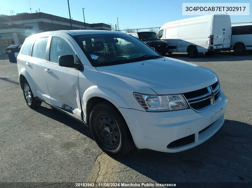 2014 Dodge Journey Se VIN: 3C4PDCAB7ET302917 Lot: 20183942