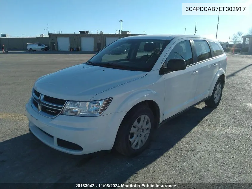 2014 Dodge Journey Se VIN: 3C4PDCAB7ET302917 Lot: 20183942