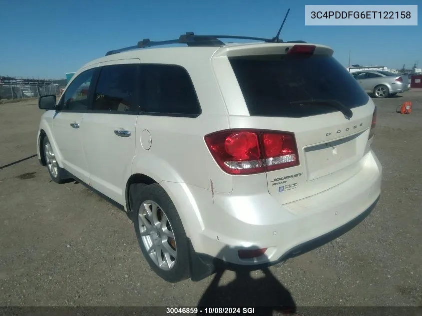 2014 Dodge Journey R/T VIN: 3C4PDDFG6ET122158 Lot: 30046859