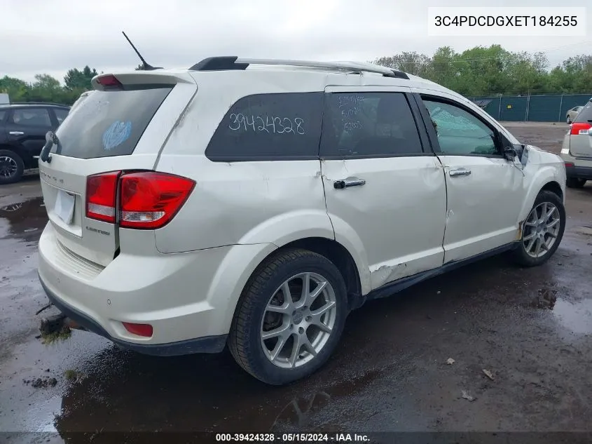 2014 Dodge Journey Limited VIN: 3C4PDCDGXET184255 Lot: 39424328