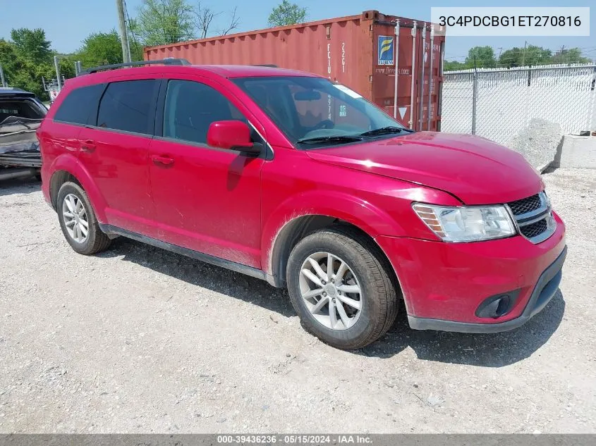 2014 Dodge Journey Sxt VIN: 3C4PDCBG1ET270816 Lot: 39436236