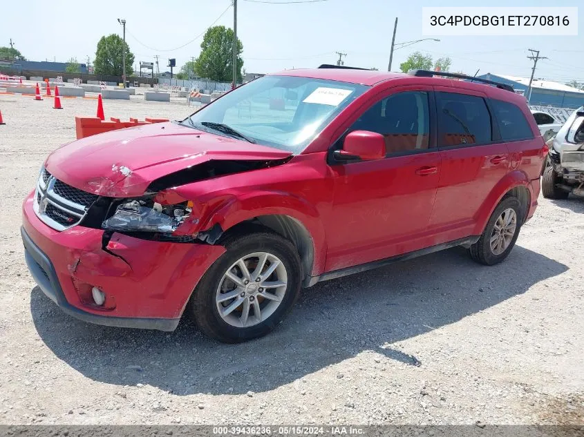 2014 Dodge Journey Sxt VIN: 3C4PDCBG1ET270816 Lot: 39436236