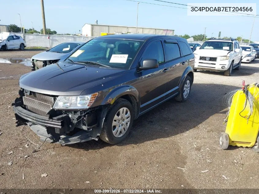 2014 Dodge Journey American Value Pkg VIN: 3C4PDCAB7ET204566 Lot: 39912026