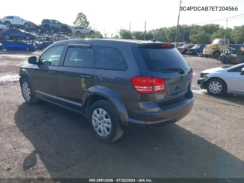 2014 Dodge Journey American Value Pkg VIN: 3C4PDCAB7ET204566 Lot: 39912026