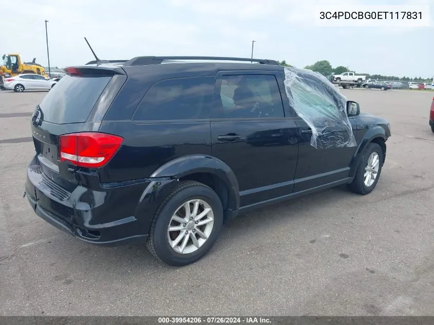 2014 Dodge Journey Sxt VIN: 3C4PDCBG0ET117831 Lot: 39954206