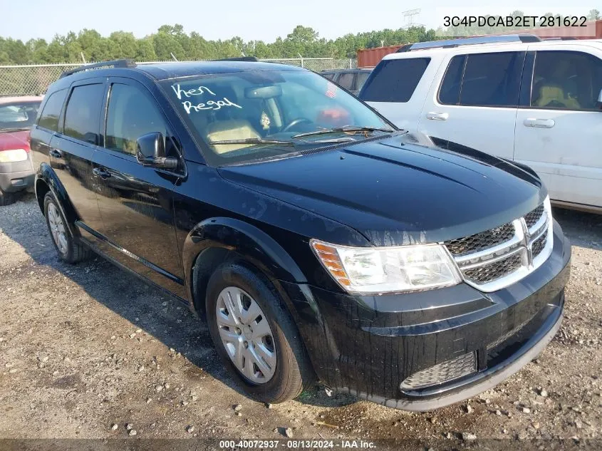 2014 Dodge Journey Se VIN: 3C4PDCAB2ET281622 Lot: 40072937