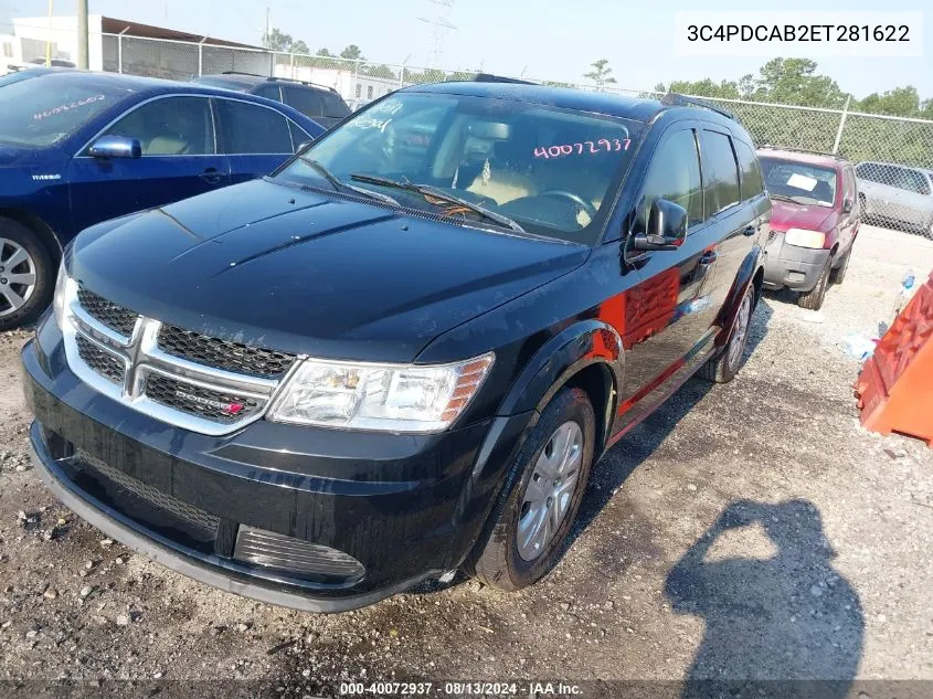 2014 Dodge Journey Se VIN: 3C4PDCAB2ET281622 Lot: 40072937