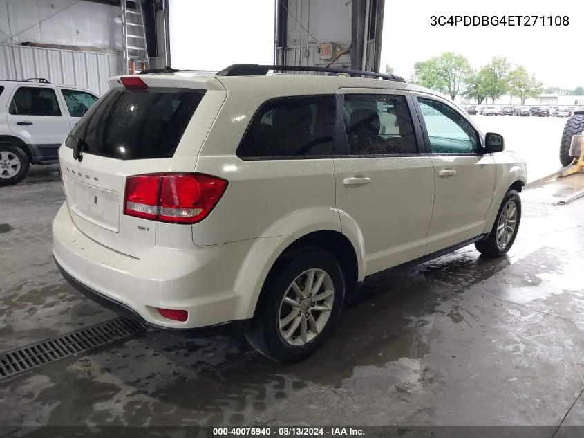 2014 Dodge Journey Sxt VIN: 3C4PDDBG4ET271108 Lot: 40075940