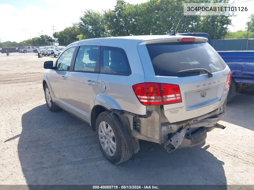 2014 Dodge Journey American Value Pkg VIN: 3C4PDCAB1ET101126 Lot: 40080719