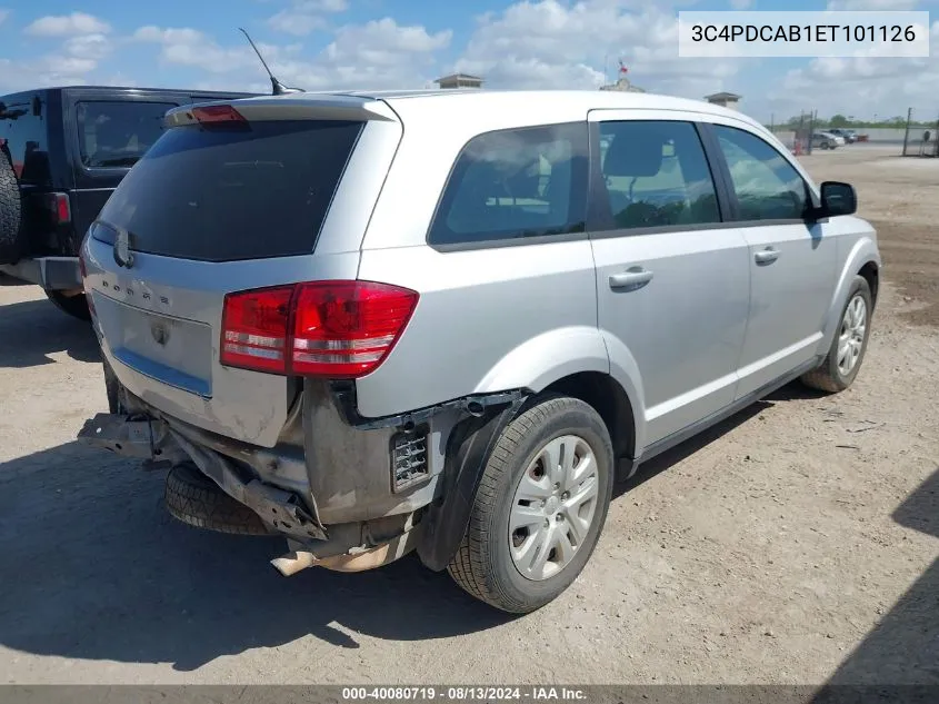 2014 Dodge Journey American Value Pkg VIN: 3C4PDCAB1ET101126 Lot: 40080719