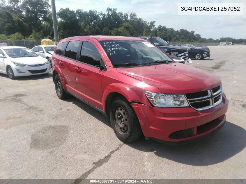 2014 Dodge Journey American Value Pkg VIN: 3C4PDCABXET257052 Lot: 40097791