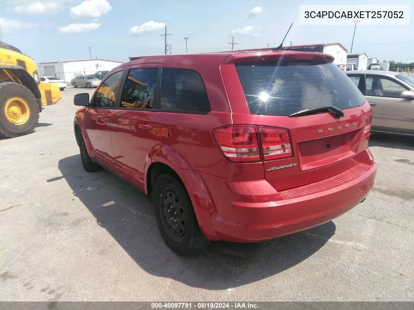 2014 Dodge Journey American Value Pkg VIN: 3C4PDCABXET257052 Lot: 40097791