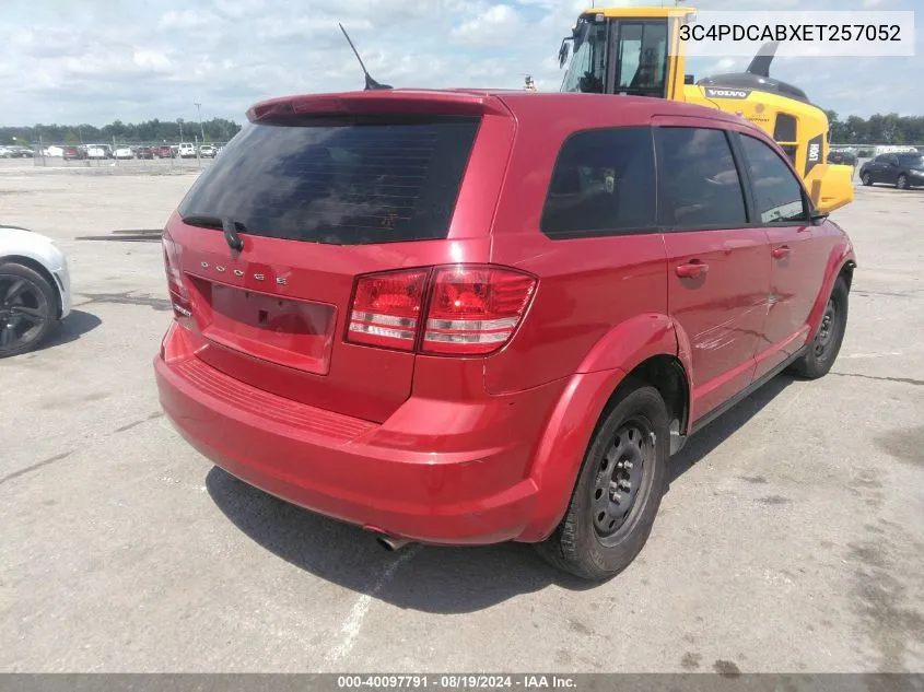 2014 Dodge Journey American Value Pkg VIN: 3C4PDCABXET257052 Lot: 40097791