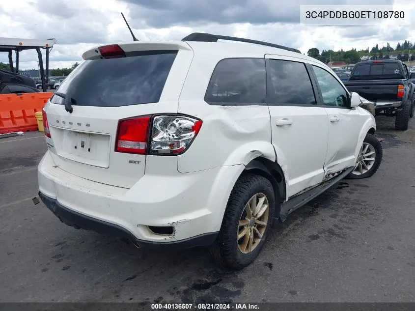 2014 Dodge Journey Sxt VIN: 3C4PDDBG0ET108780 Lot: 40136507