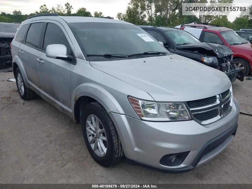 2014 Dodge Journey Sxt VIN: 3C4PDDBGXET155783 Lot: 40189679