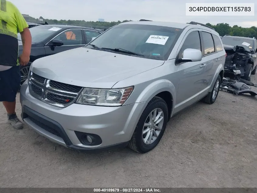 2014 Dodge Journey Sxt VIN: 3C4PDDBGXET155783 Lot: 40189679