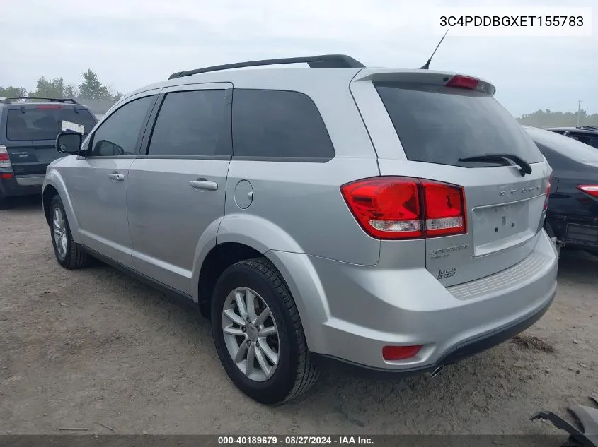 2014 Dodge Journey Sxt VIN: 3C4PDDBGXET155783 Lot: 40189679