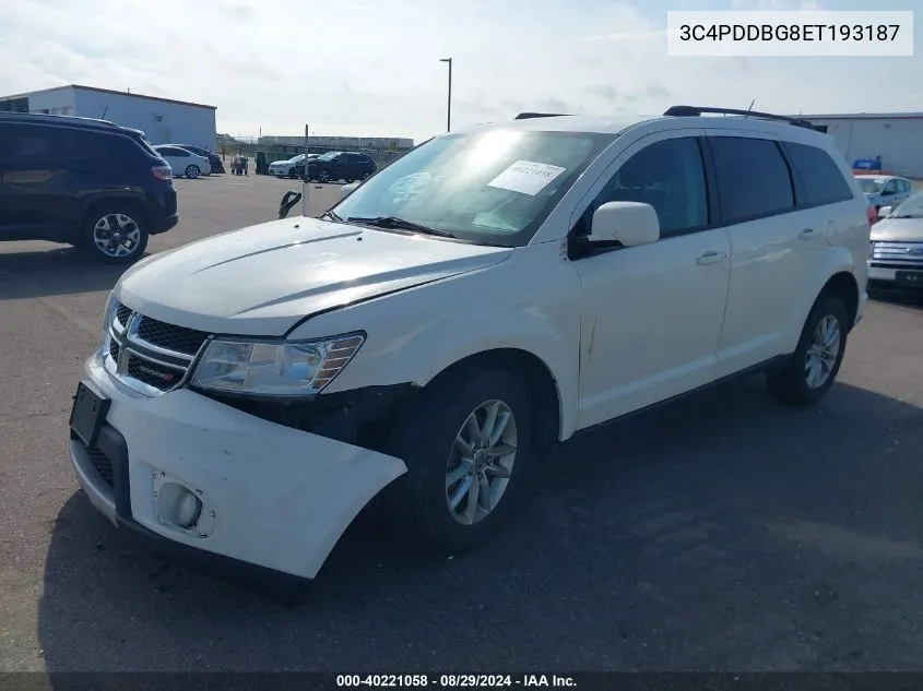 2014 Dodge Journey Sxt VIN: 3C4PDDBG8ET193187 Lot: 40221058