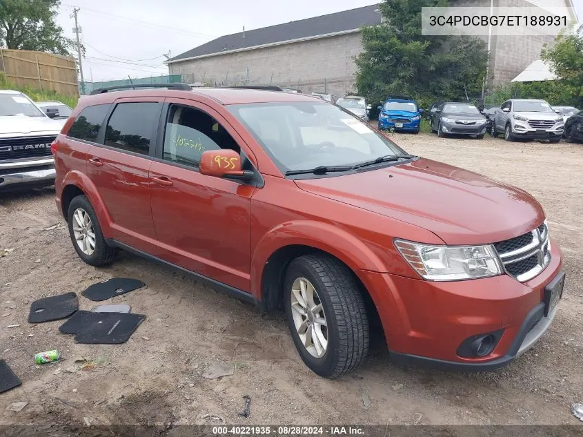 2014 Dodge Journey Sxt VIN: 3C4PDCBG7ET188931 Lot: 40221935