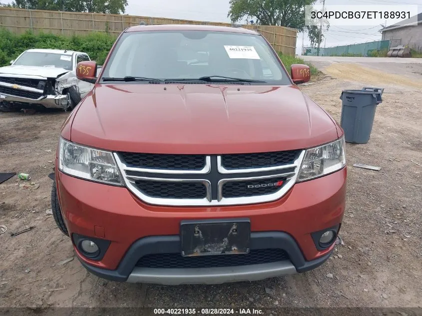 2014 Dodge Journey Sxt VIN: 3C4PDCBG7ET188931 Lot: 40221935