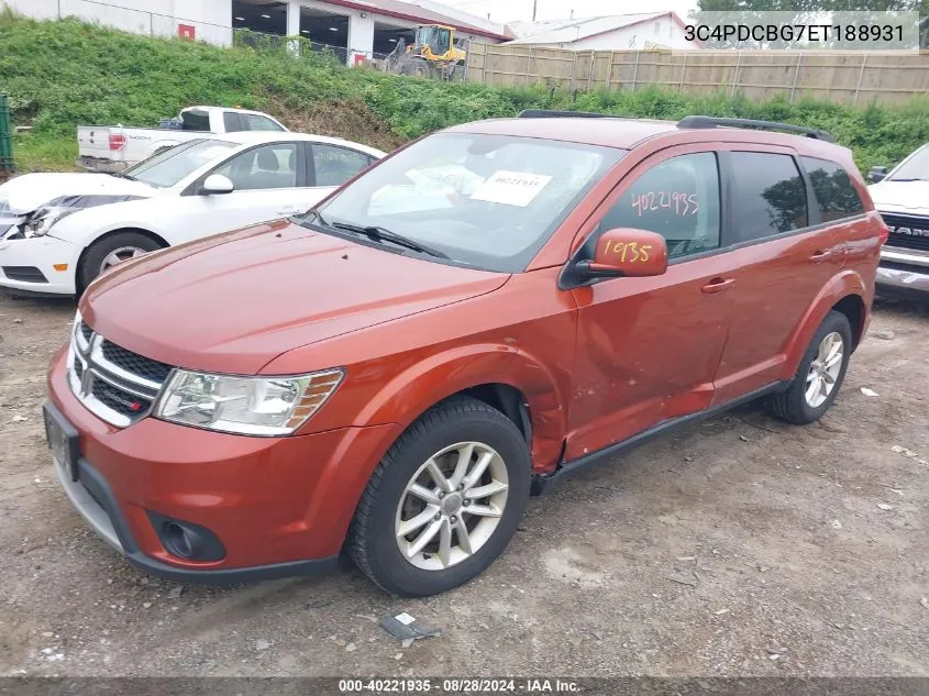 2014 Dodge Journey Sxt VIN: 3C4PDCBG7ET188931 Lot: 40221935