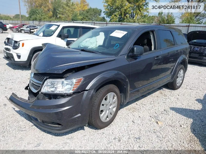 2014 Dodge Journey American Value Pkg VIN: 3C4PDCAB4ET241817 Lot: 40227134