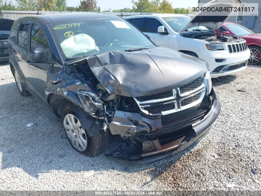 2014 Dodge Journey American Value Pkg VIN: 3C4PDCAB4ET241817 Lot: 40227134