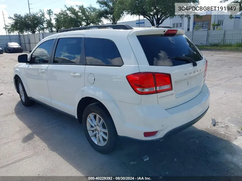 2014 Dodge Journey Sxt VIN: 3C4PDCBG8ET191949 Lot: 40229392