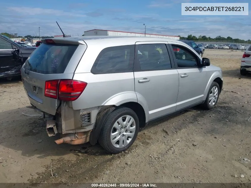 2014 Dodge Journey Se VIN: 3C4PDCAB7ET268221 Lot: 40262445