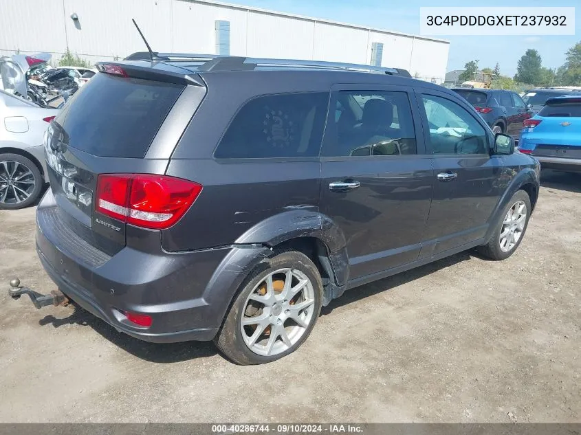 2014 Dodge Journey Limited VIN: 3C4PDDDGXET237932 Lot: 40286744