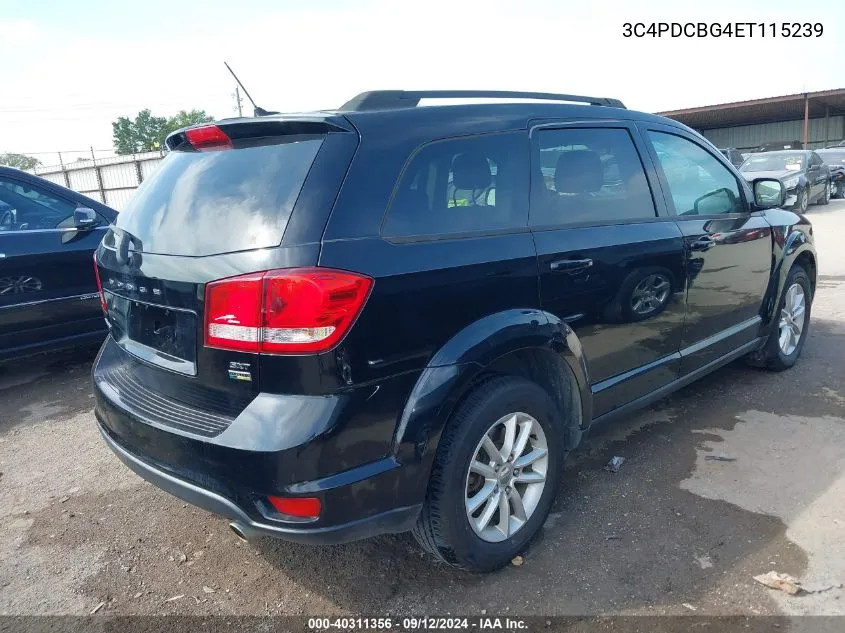 2014 Dodge Journey Sxt VIN: 3C4PDCBG4ET115239 Lot: 40311356