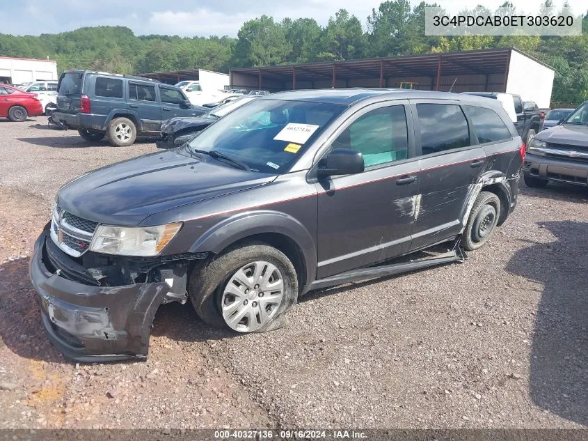 2014 Dodge Journey American Value Pkg VIN: 3C4PDCAB0ET303620 Lot: 40327136