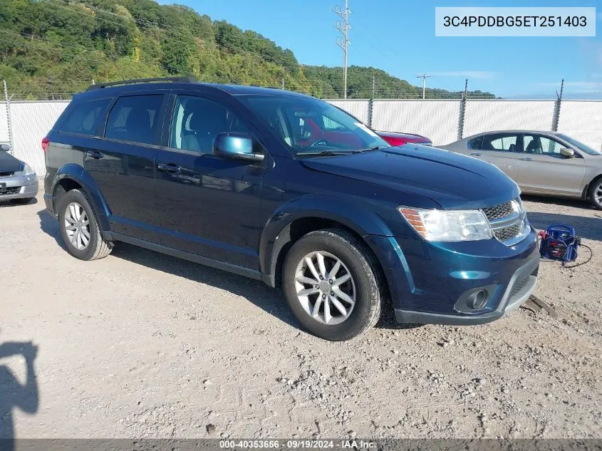 2014 Dodge Journey Sxt VIN: 3C4PDDBG5ET251403 Lot: 40353656