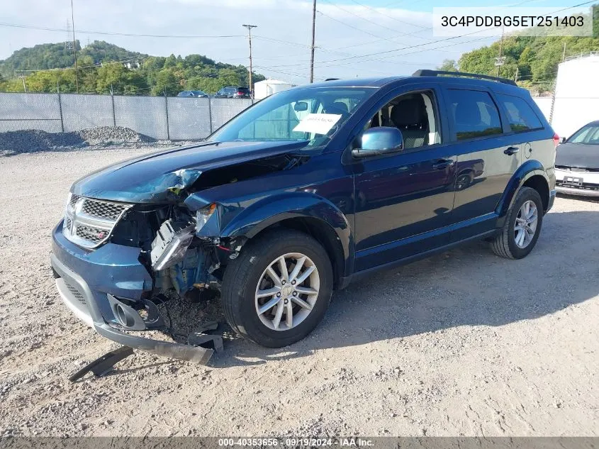 2014 Dodge Journey Sxt VIN: 3C4PDDBG5ET251403 Lot: 40353656