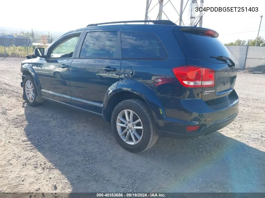 2014 Dodge Journey Sxt VIN: 3C4PDDBG5ET251403 Lot: 40353656