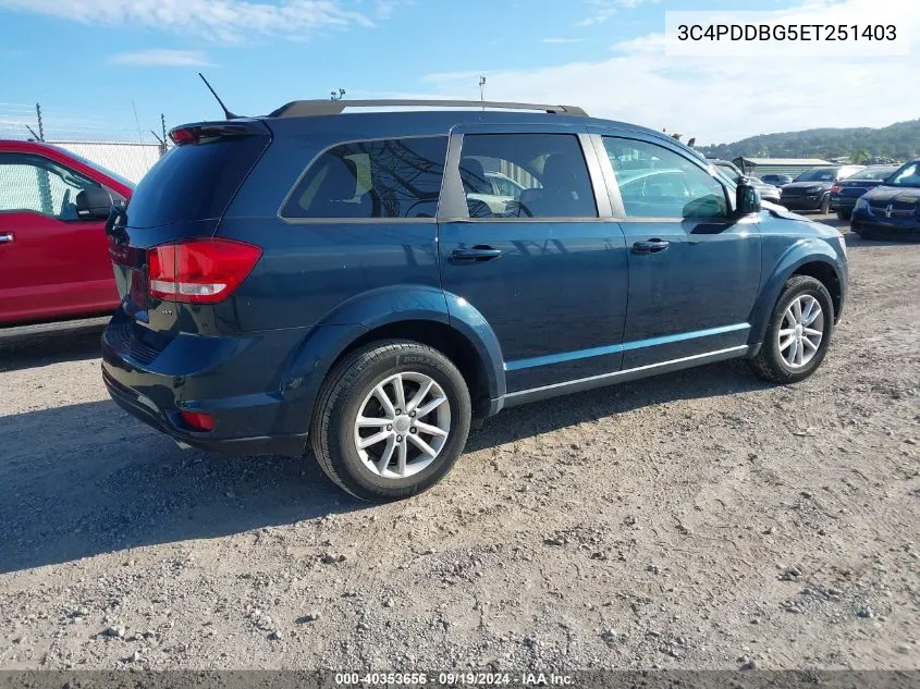 2014 Dodge Journey Sxt VIN: 3C4PDDBG5ET251403 Lot: 40353656