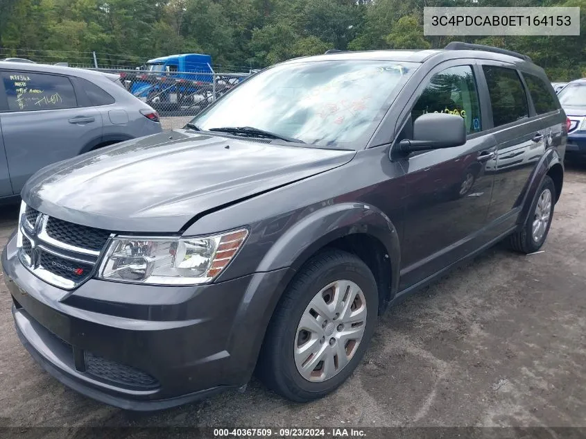 2014 Dodge Journey Se VIN: 3C4PDCAB0ET164153 Lot: 40367509