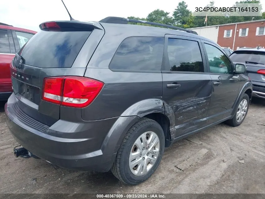 2014 Dodge Journey Se VIN: 3C4PDCAB0ET164153 Lot: 40367509