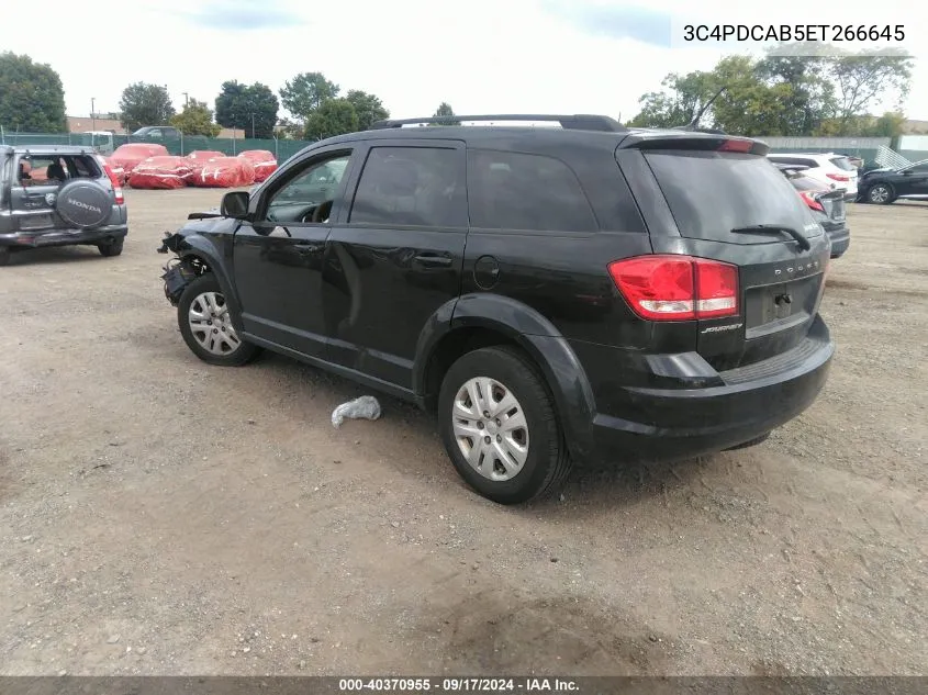 2014 Dodge Journey Se VIN: 3C4PDCAB5ET266645 Lot: 40370955