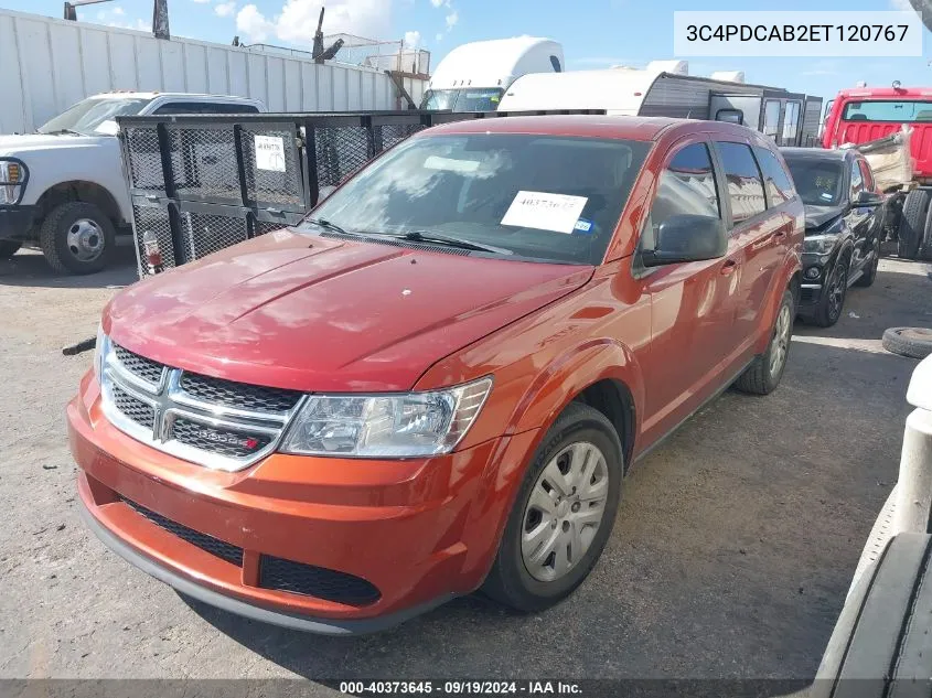 2014 Dodge Journey American Value Pkg VIN: 3C4PDCAB2ET120767 Lot: 40373645