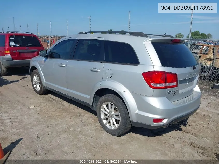 2014 Dodge Journey Sxt VIN: 3C4PDDBG9ET178939 Lot: 40381022