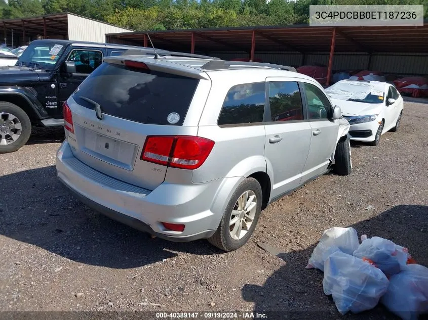 2014 Dodge Journey Sxt VIN: 3C4PDCBB0ET187236 Lot: 40389147