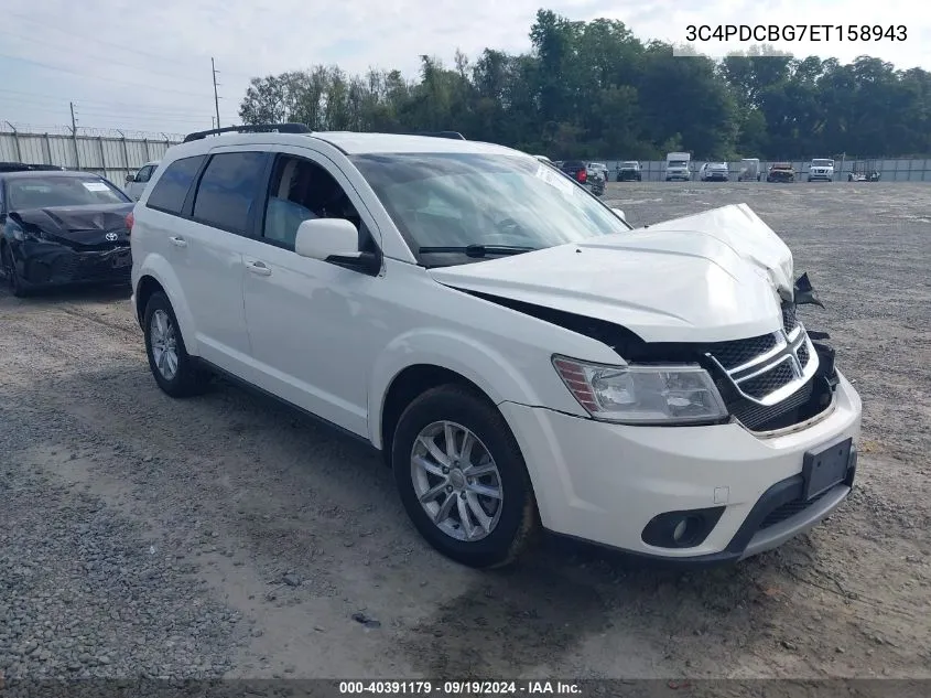 2014 Dodge Journey Sxt VIN: 3C4PDCBG7ET158943 Lot: 40391179