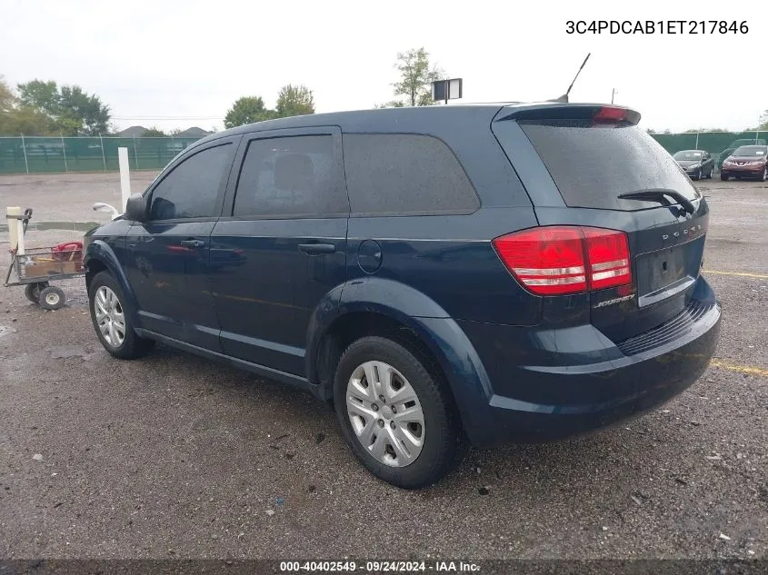 2014 Dodge Journey Se VIN: 3C4PDCAB1ET217846 Lot: 40402549