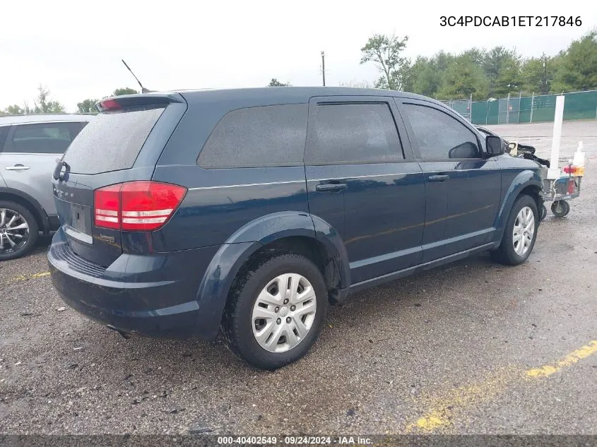 2014 Dodge Journey Se VIN: 3C4PDCAB1ET217846 Lot: 40402549