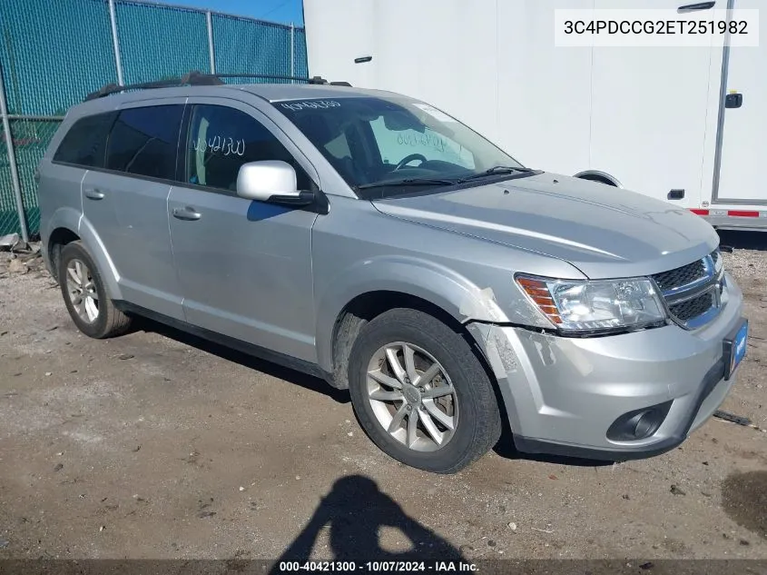 2014 Dodge Journey Sxt VIN: 3C4PDCCG2ET251982 Lot: 40421300