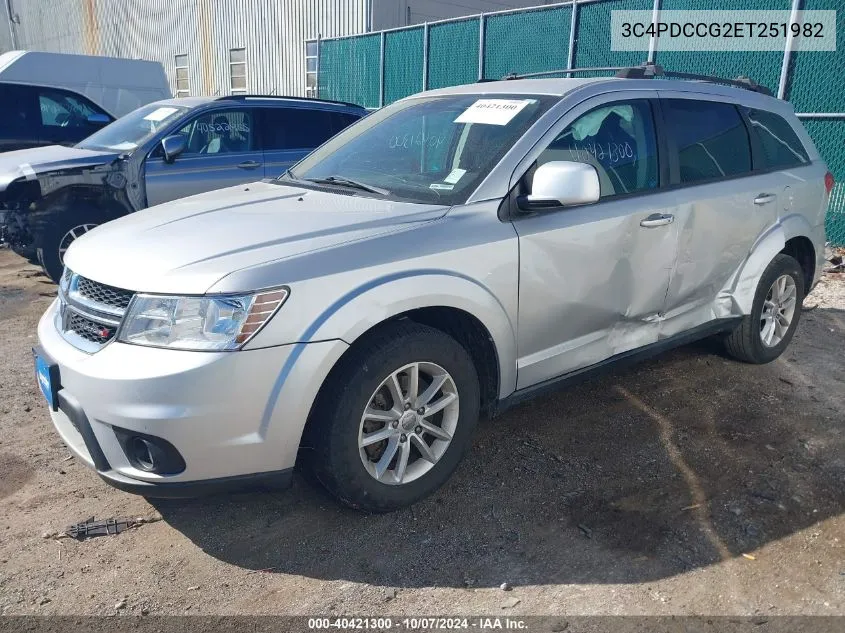 2014 Dodge Journey Sxt VIN: 3C4PDCCG2ET251982 Lot: 40421300